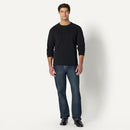 AMAZON ESSENTIALS MEN'S RELAXED-FIT LONG SLEEVE HENLEY BLACK SIZE SMALL - Brand New