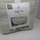 DAWSON COLLECTION DAWSON SEERSUCKER QUILTS KING 3 PIECE SIZE KING - GREEN - Brand New