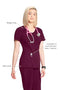 Infinity Cherokee Round Neck Nurse Scrub Tops 3 Pockets 2624A - Size S - Wine - Brand New