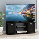 FURINNO ECON ENTERTAINMENT CENTER | OPEN BACK AND STORAGE BINS - 13054BK - BLACK - Brand New