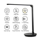 LED Desk Lamp, Consciot 12W Desk Light 5 Modes 7 Brightness Levels - Black - Like New