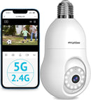 LaView 4MP Bulb Security Camera 5G& 2.4GHz WiFi, 360°2K, LV-PWL2-W-5G - WHITE - Like New