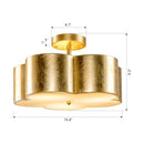 PARROT UNCLE CHANDELIER 15" LEAF SEMI FLUSH MOUNT CEILING LIGHT BBW9744-3 - GOLD - Like New