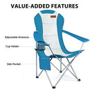 RISEPRO Oversized Camping Folding Chair Heavy Duty Support 265 LBS Steel Frame - Brand New