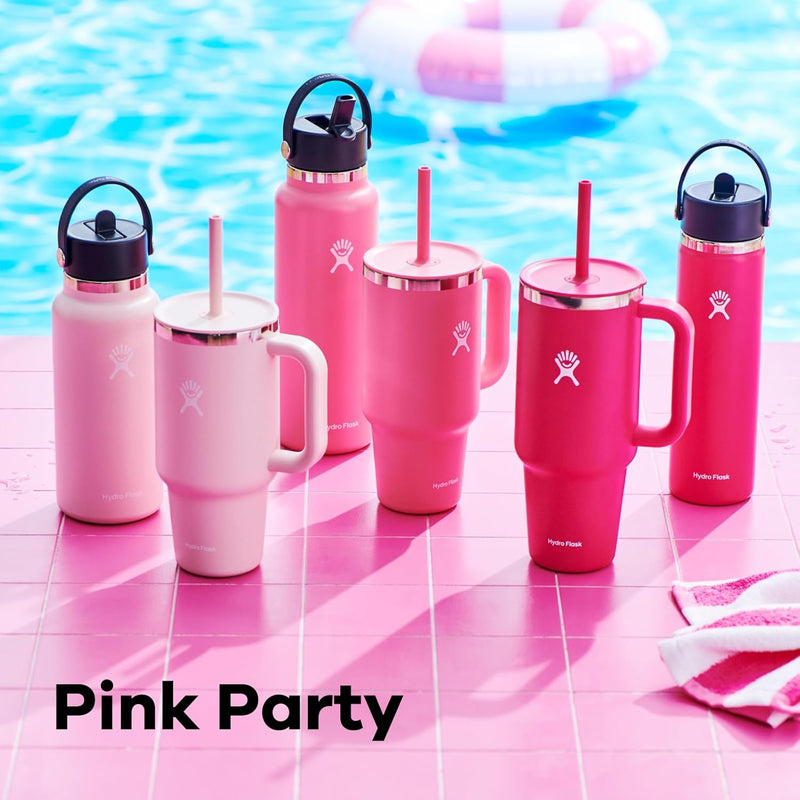 HYDRO FLASK 40 OZ WIDE FLEX STRAW CAP SURF - CAMELLIA - Brand New