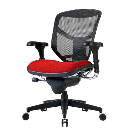 WORKPRO QUANTUM 9000 SERIES ERGONOMIC MESH MID-BACK CHAIR BLACK/CHERRY - Like New