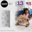 SIMPLY 12X24X1 AIR FILTER, MERV 13, 6 PACK, FOR HOME AC FURNACE & HVAC - WHITE - Like New