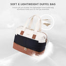 LOVEVOOK TRAVEL DUFFLE BAG - PUFFER WEEKENDER BAGS FOR WOMEN - OFF WHITE/BLACK - Brand New