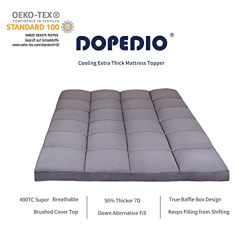 DOPEDIO Mattress Topper Full,Extra Thick Mattress Pad (54x75 Inches, Grey) - Like New