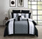 Chic Home 8-Piece Embroidery Comforter Set, Queen, Livingston Black - Like New