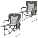 EVER ADVANCED Camping Directors Chair Side Table Portable Folding Chair, Green - Brand New