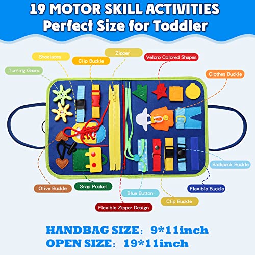 Guolely Busy Board Montessori Toy Activity Developing Sensory Board - Blue - Like New