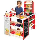 Best Choice Products Pretend Play Grocery Wooden Supermarket Toy - Red - Brand New