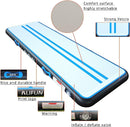 ALIFUN 3M Inflatable Gymnastics Mat 10cm Air Pump X0028ZVLTF - BLACK/BLUE - Like New
