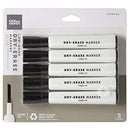 OFFICE DEPOT LOW-ODOR DRY-ERASE MARKERS POINT RECYCLED W-3113BK5 - BLACK - Brand New
