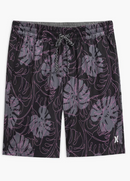 HURLEY LEAF VOLLEY SWIM TRUNKS - SIZE: MEN L - BLACK - Brand New
