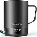 KITCHEKSHOP 14OZ SMART COFFEE MUG WARMER SELF-HEATING MUG HSC09K - BLACK - Like New