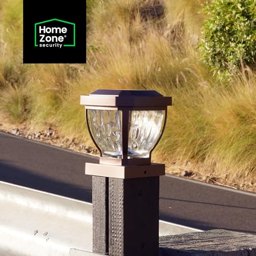 Home Zone Security Solar Post Cap Lights 2-Pack ELI1403V - Brown - Like New