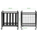 True & Tidy Metal Storage Cart with Straps and Wheels - Black - Like New
