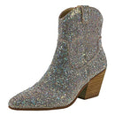 COZZY GIRL ARiderGirl Alice Women's Rhinestone Western Booties (Silver, 8.5) - Like New