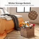 OMERAI Wicker Storage Baskets Set of 4 Foldable Cube Rattan Baskets - Brand New