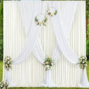 10ft x 10ft CP041402 Ivory Backdrop Curtain for Wedding Wrinkle Free Drapes - Brand New