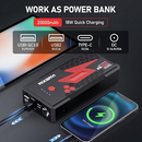 ATKMAYI 3000A PEAK CAR BATTERY JUMP STARTER,20000MAH, LED LIGHT - BLACK/RED - Like New