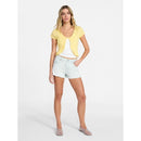 NO BOUNDARIES MID-RISE DENIM SHORTS, 3" INSEAM - SIZE: WOMEN 4 - LIGHT WASH - Brand New