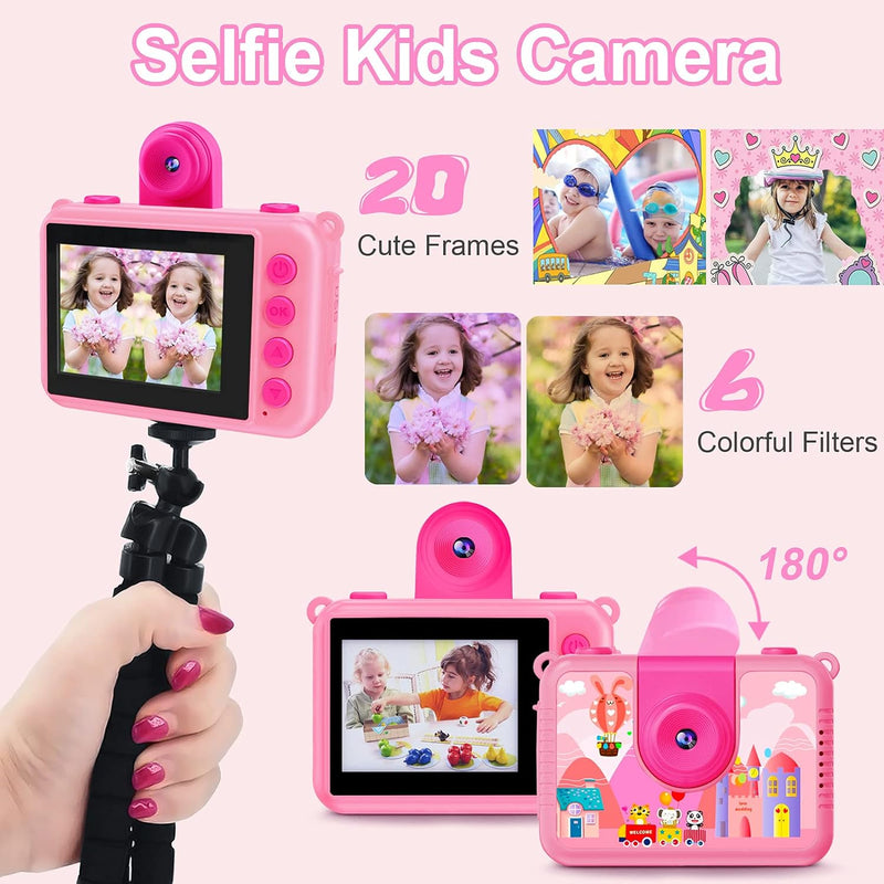 GKTZ KD190 Kids Waterproof Camera - Underwater Digital Action Camera - PINK - Like New