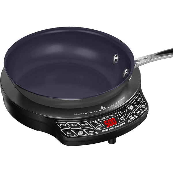 NUWAVE PIC FLEX COMPACT, PORTABLE POWERFUL INDUCTION COOKTOP 9" FRY PAN - BLACK - Like New