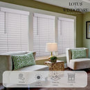 LOTUS & WINDOWARE CORDLESS, 2 INCH FAUX WOOD BLIND, 31" X 60" - BRIGHT WHITE - Like New