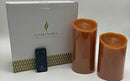 LUMINARA 2-PACK FLAMLESS CANDLE, HEIGHT 5" & 7" - RUST - Like New