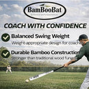 Bamboo Bats Adult Fungo Bamboo Baseball Bat HWBU34F - Black Handle/White Barrel - Brand New