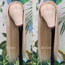 QD-TIZER Ash Blonde Hair Long Straight Synthetic Lace Front Wigs - Brand New