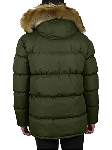 GALAXY BY HARVIC MEN'S HEAVYWEIGHT PARKA WINDBREAKER POLYESTER WATER OLIVE LT - Brand New