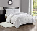 SLEEP HAPPY 3-PIECE QUEEN COMFORTER STD SHAMS 96672 - WHITE - Like New