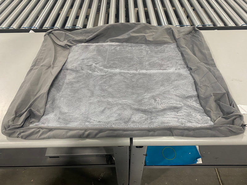 AMAZON BASICS NON SLIP DOG BED COVER 27X35 2 PIECES - FAUX GRAY - Like New