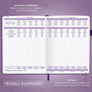 CLEVER FOX INCOME & EXPENSE TRACKER LARGE – ACCOUNTING & BOOKKEEPING - PURPLE - Brand New