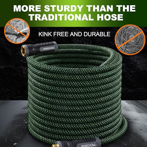 RELXITL GARDEN HOSE, FLEXIBLE WATER HOSE, 10 FUNCTION SPRAYER ( 50FT) - GREEN - Like New