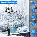 SadieStan Outdoor Lamp Post Light 3-Head 78IN Water E26 Triple Clear Shade Black - Brand New