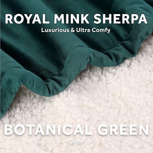 SUNBEAM ROYAL MINK SHERPA PERSONAL THROW / BLANKET - SABLE - Like New