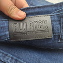 BLU ROCK MEN'S 4-WAY STRETCH SLIM FIT STRAIGHT JEANS EJ2 - MEN 38X31 - DARK WASH - Like New