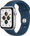 APPLE WATCH SE GPS 44MM SILVER ALUMINUM ABYSS BLUE SPORT BAND MKQ43LL/A New