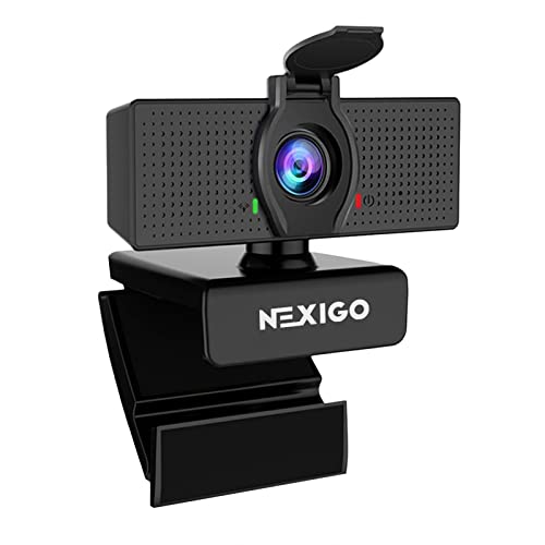 NEXIGO N60 1080P Webcam Microphone Adjustable FOV Software Control - Black Like New