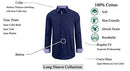 GALAXY BY HARVIC MENS LONG SLEEVE SOLID SLIM FIT DRESS SHIRTS SIZE 2XL NAVY - Brand New