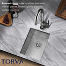 TORVA 16 GAUGE SUS304 SINGLE BOWL UNDERMOUNT KITCHEN SINK - STAINLESS STEEL - Brand New