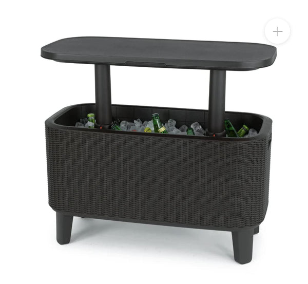 KETER 63 QUART COOLER BEVY BAR AND SERVING STATION - DARK GRAY - Scratch & Dent