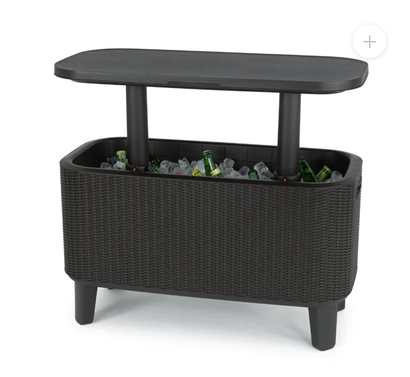 KETER 63 QUART COOLER BEVY BAR AND SERVING STATION - DARK GRAY - Scratch & Dent
