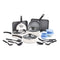 BELLA NONSTICK COOKWARE SET - ALUMINUM BAKEWARE, Pots And Pans, 21 PIECE - WHITE - Like New