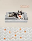 FEANDREA ORTHOPEDIC DOG BED MEMORY FOAM DOG BED SOFA PET COUCH - DOVE GREY - Brand New